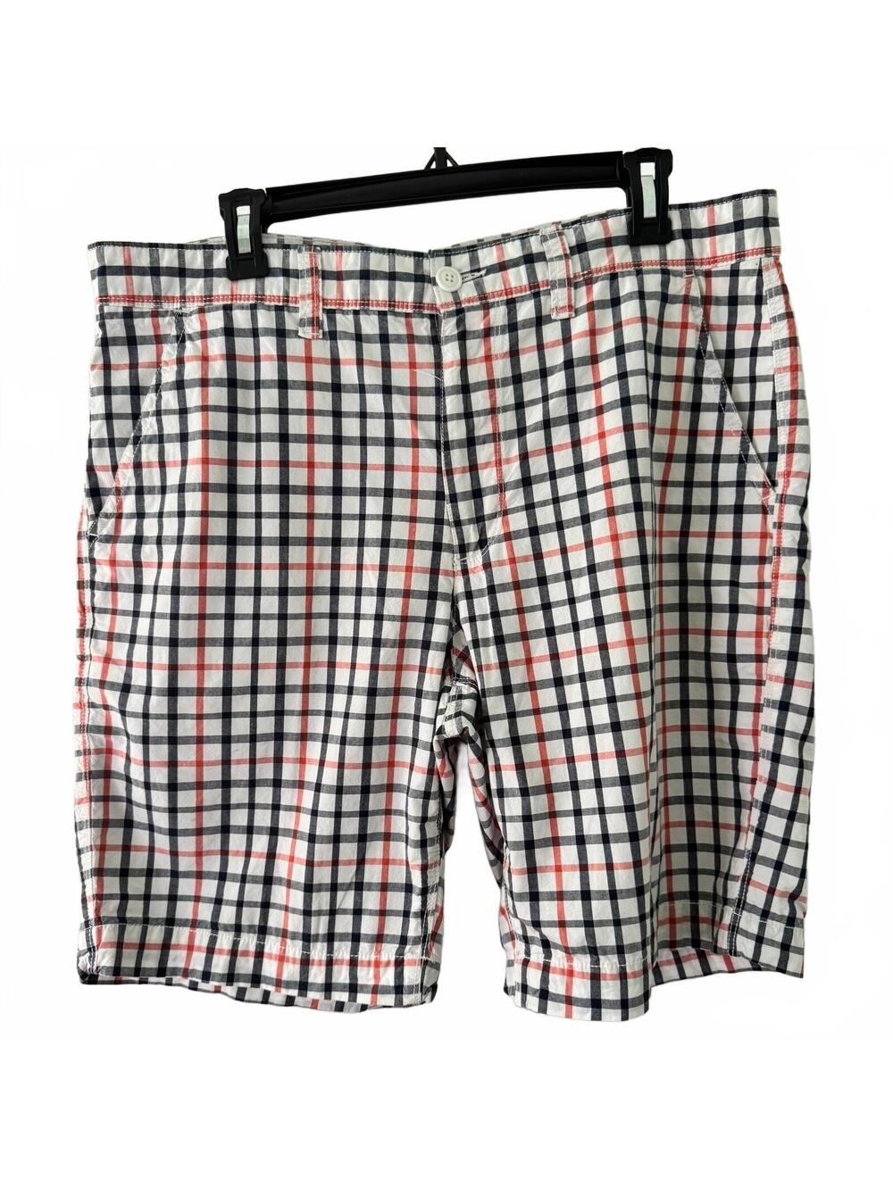 Sonoma Life  Style orange and blue Bermuda flat front shorts Size: 36